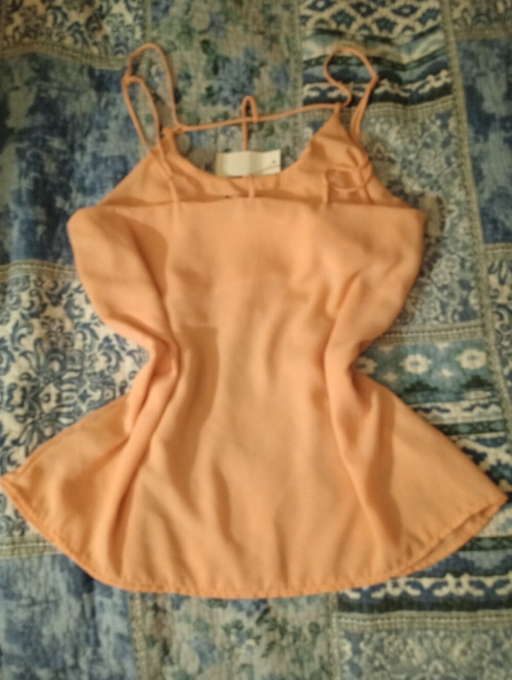 NWT Chic Sleeveless Peach T Strap Cami Top - Women's Summer Layering Tank